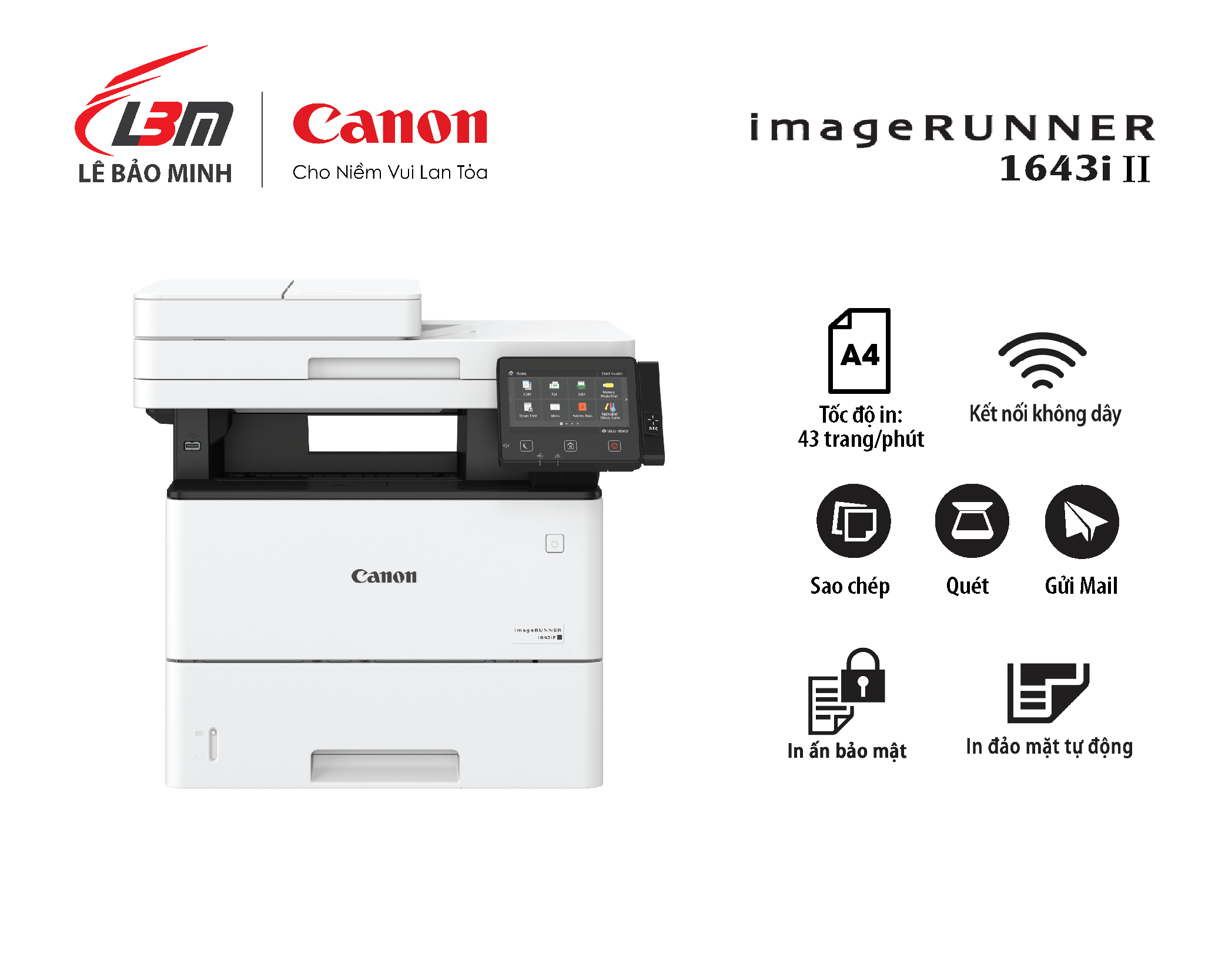 Máy in Laser đa năng Canon iR 1643i II